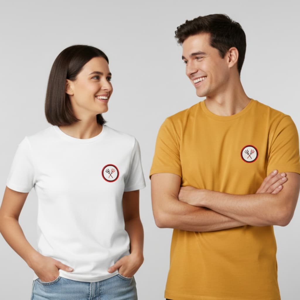 CAMISETA BORDADE 100% ALGODÃO PREMIUM / LAROYE EXU E POMBAGIRA / CAMISETA RELIGIOSA