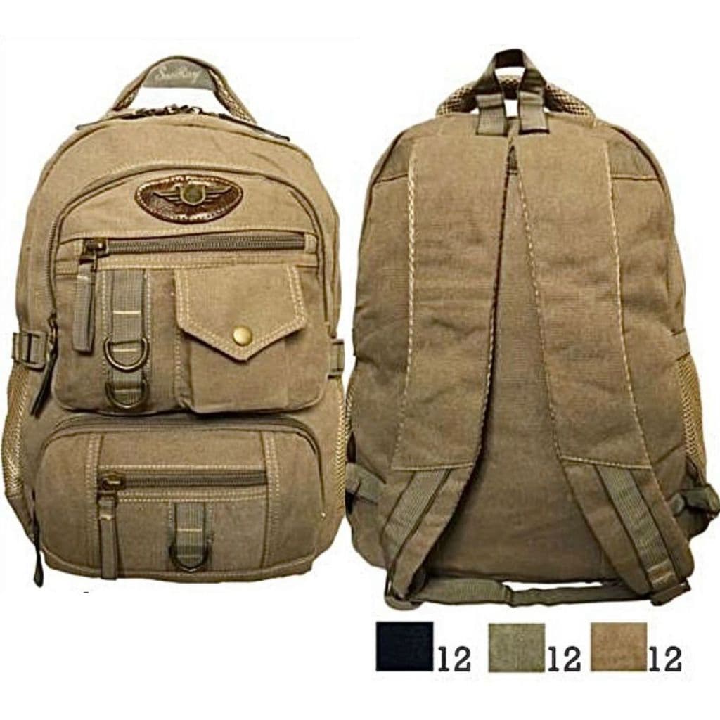 Mochila Lona Masculina Kevven Reforçada Acompanhada de 5 Compartimentos Disponível Em Diversas Cores