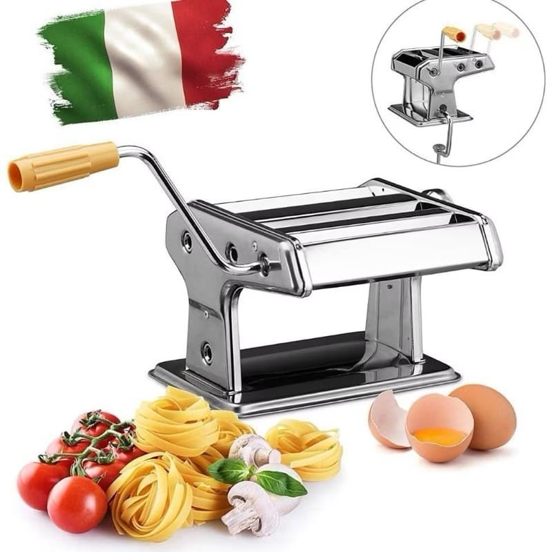 Máquina Manual Macarrão Caseira B-Max Cilindro de Aço Inox Diferentes Espessuras de Massa Fettucine Lasanha Tagliolini