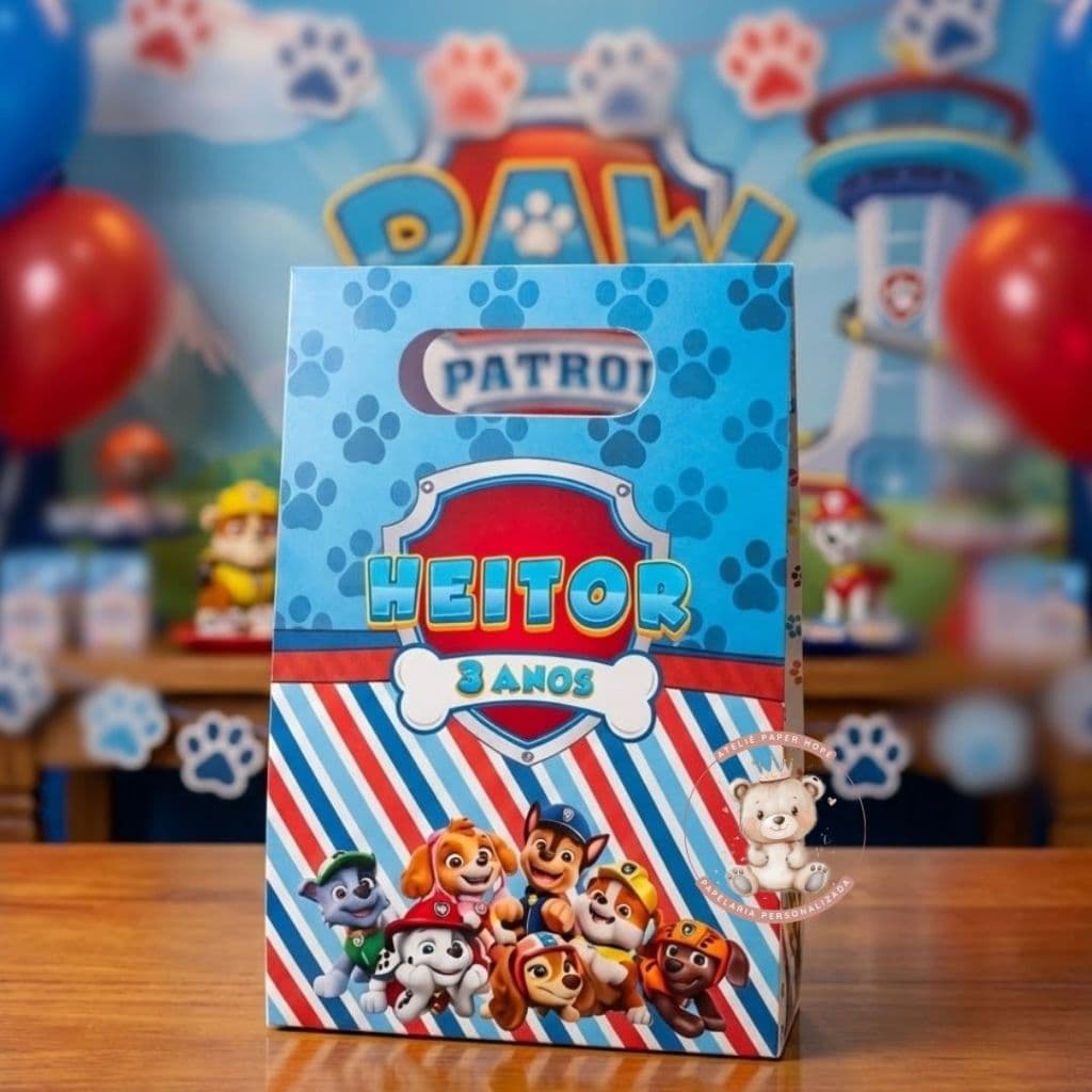 Sacola Patrulha Canina - Sacolinha Lanche - PATRULHA CANINA - Sacola pequena personalizada