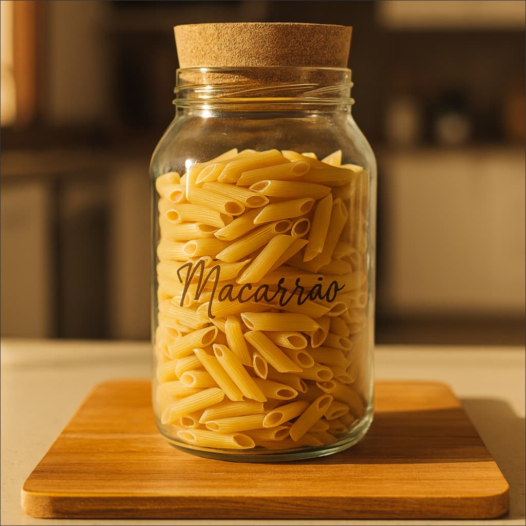 Kit 2 Potes de Vidro 3,2L c/ Rolha | Arroz, Feijão, Açúcar, Farinha, Biscoitos, Macarrão 3.200ml