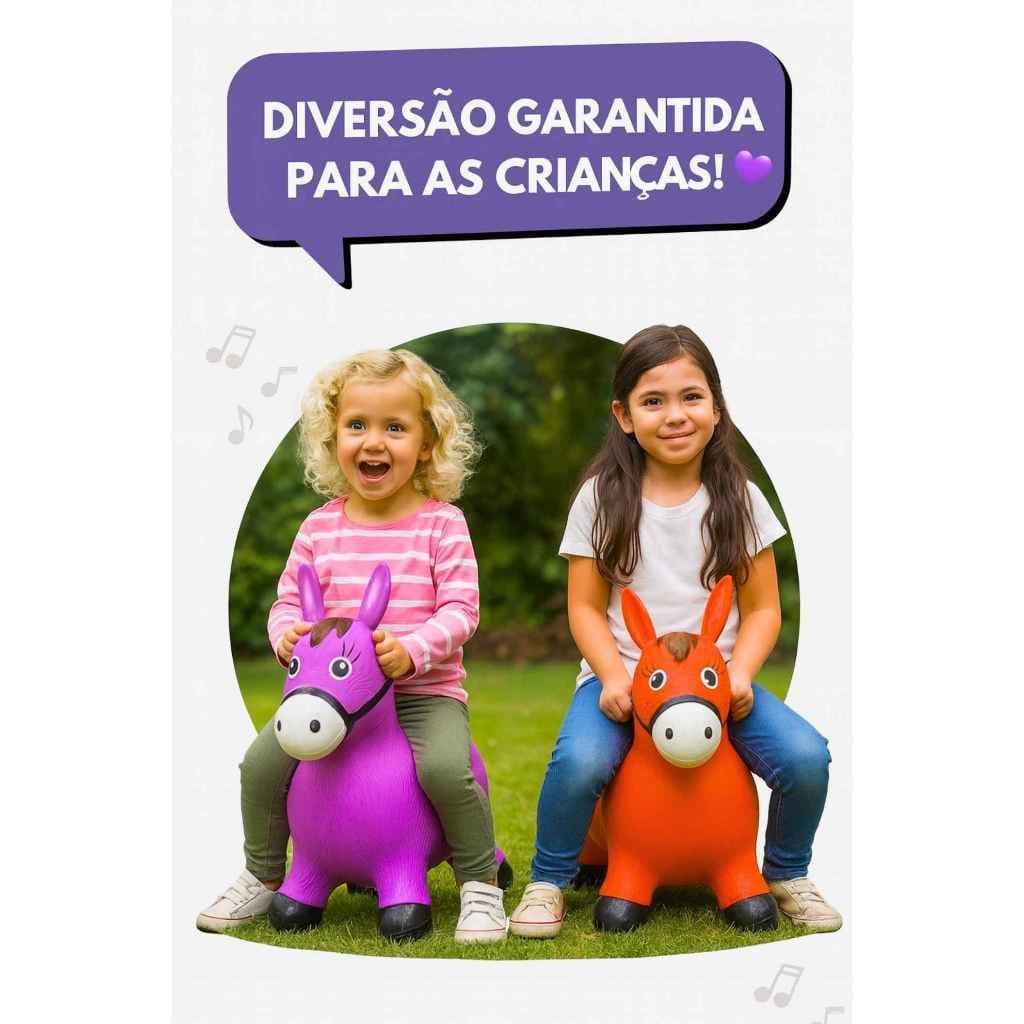 MENINAS- Cavalinho Upa Upa inflavel Pocoto Brinquedo Pula Pula Musica Infantil Com Musica e Led