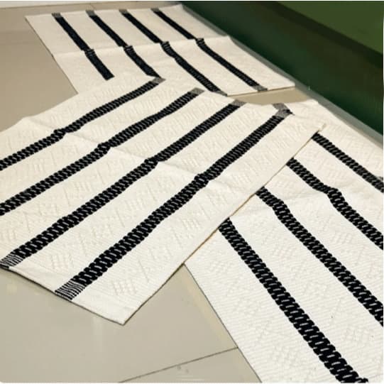 Kit de Tapetes 3 Peças - VENEZA -  Algodão  Lavável na Máquina