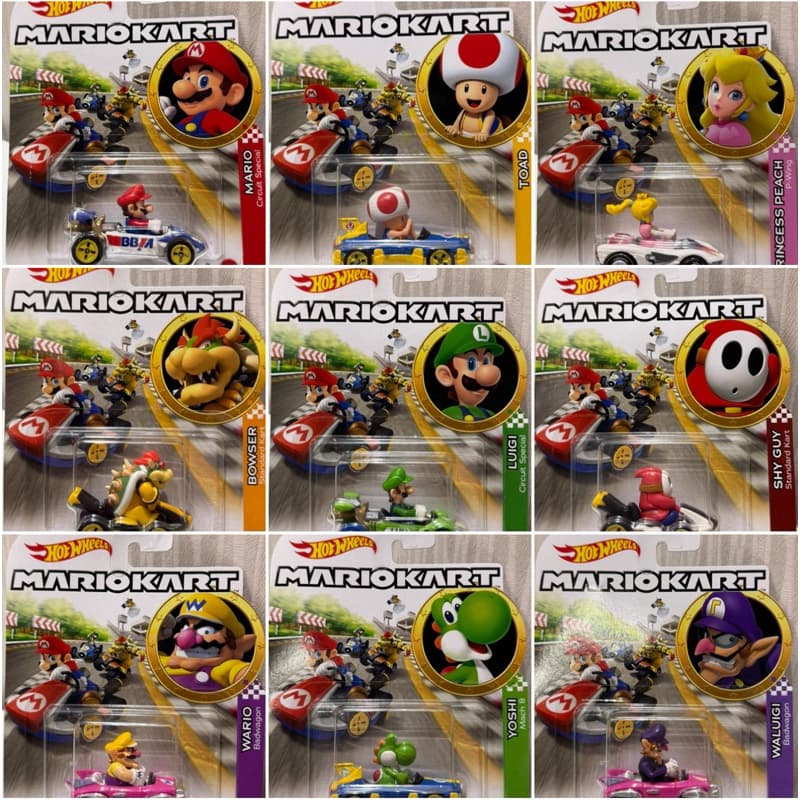 Carrinho Hot wheels Mario Kart / Carrinhos hot wheels temáticos / Toad Peach Luigi Shy Guy Yoshi / Escolha o seu!