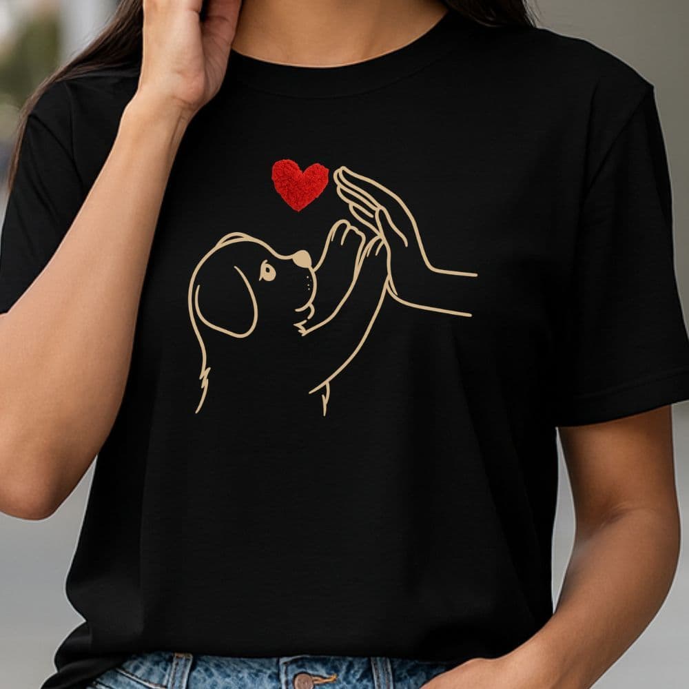 Camiseta Feminina Estampa de Cachorro Fofo com Amor Lançamento