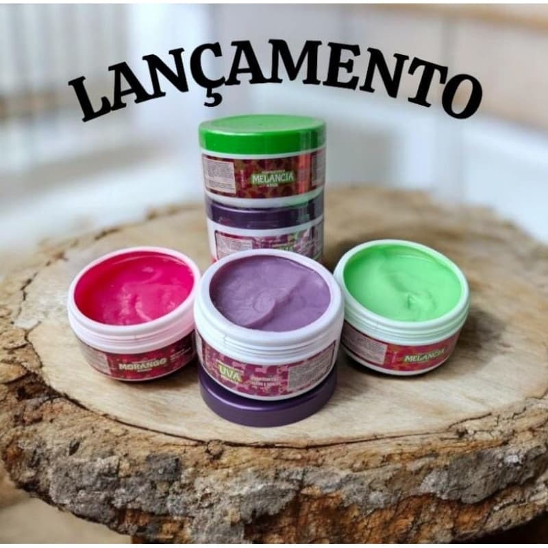Kit Cronograma Capilar Frutas 3x300g – Melancia, Uva e Morango | Nutrição Hidratação Reparação | Brilho de Salão