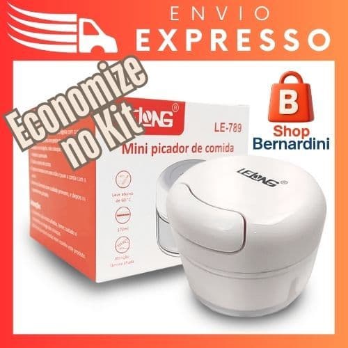 Mini Processador Triturador Manual Legumes Alimentos 170ml