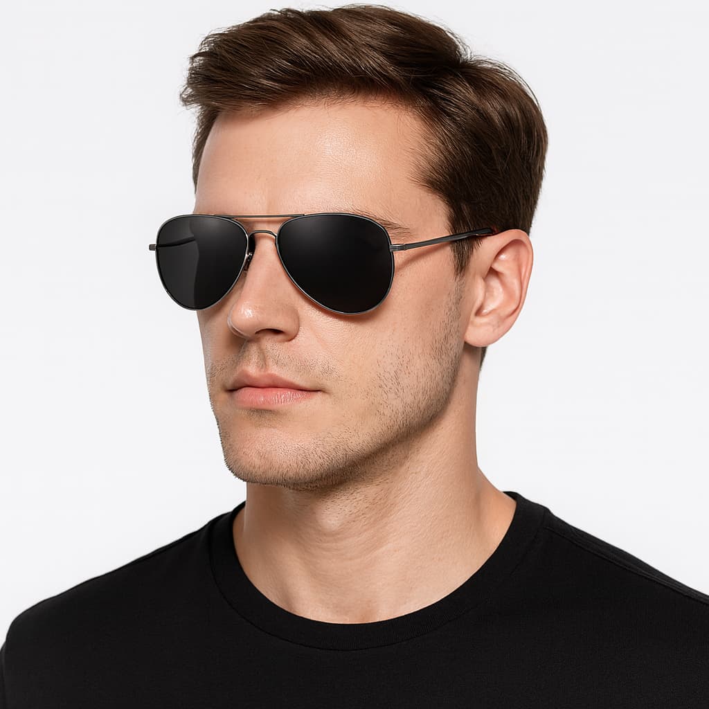 Óculos De Sol Aviador Masculino Grande Polarizado Iceman 612 Cor Cinza/chumbo