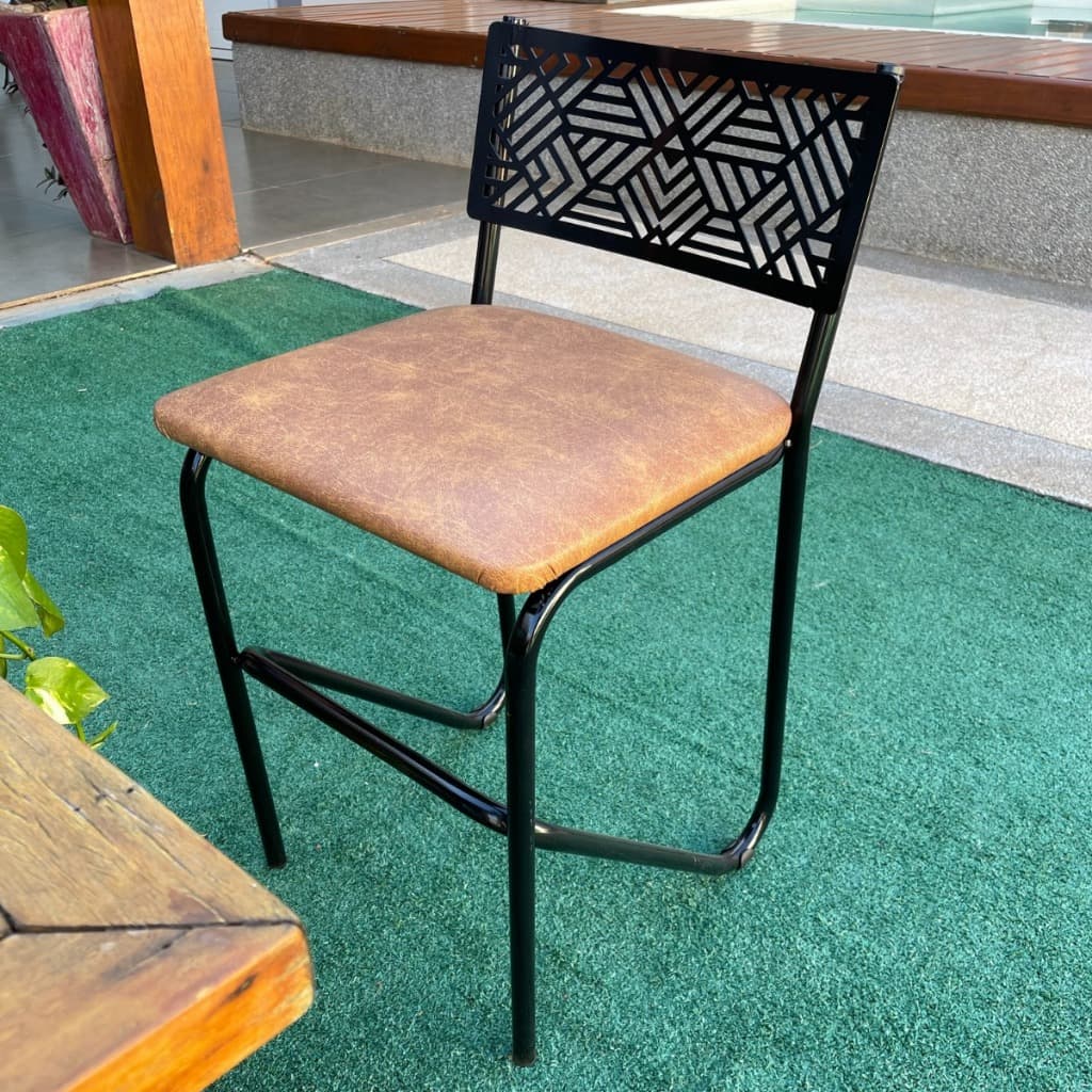 Banqueta Baixa Estrutura em Aço Forte Ideal para Cozinha, Balcão e Casa