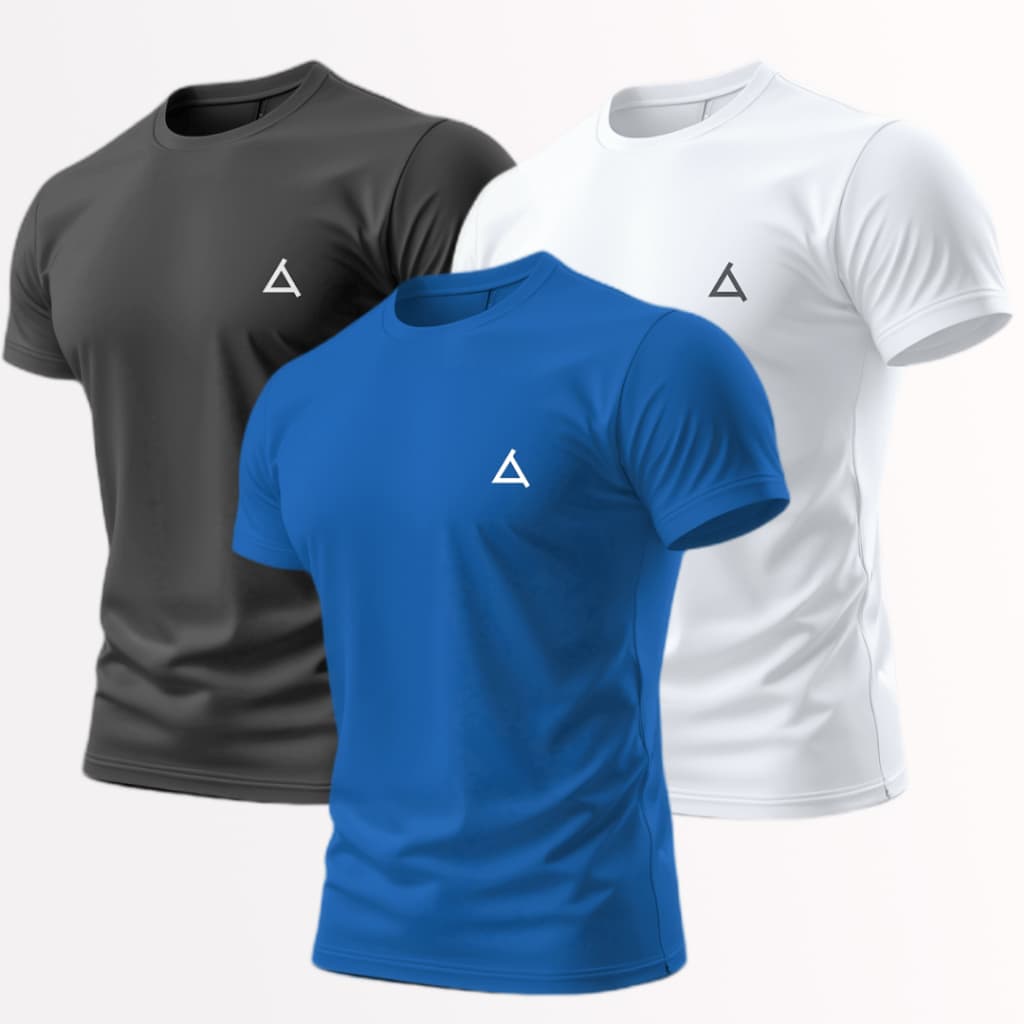Kit 3 Camisetas Dry Fit Proteção UV 50% Masculina Manga Curta Para Academia Treino Corrida