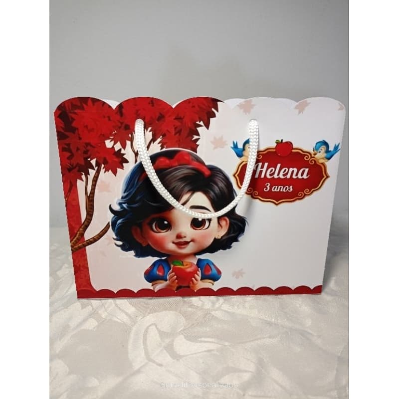 Sacolinha surpresa branca de neve baby personalizada. 10 unidades