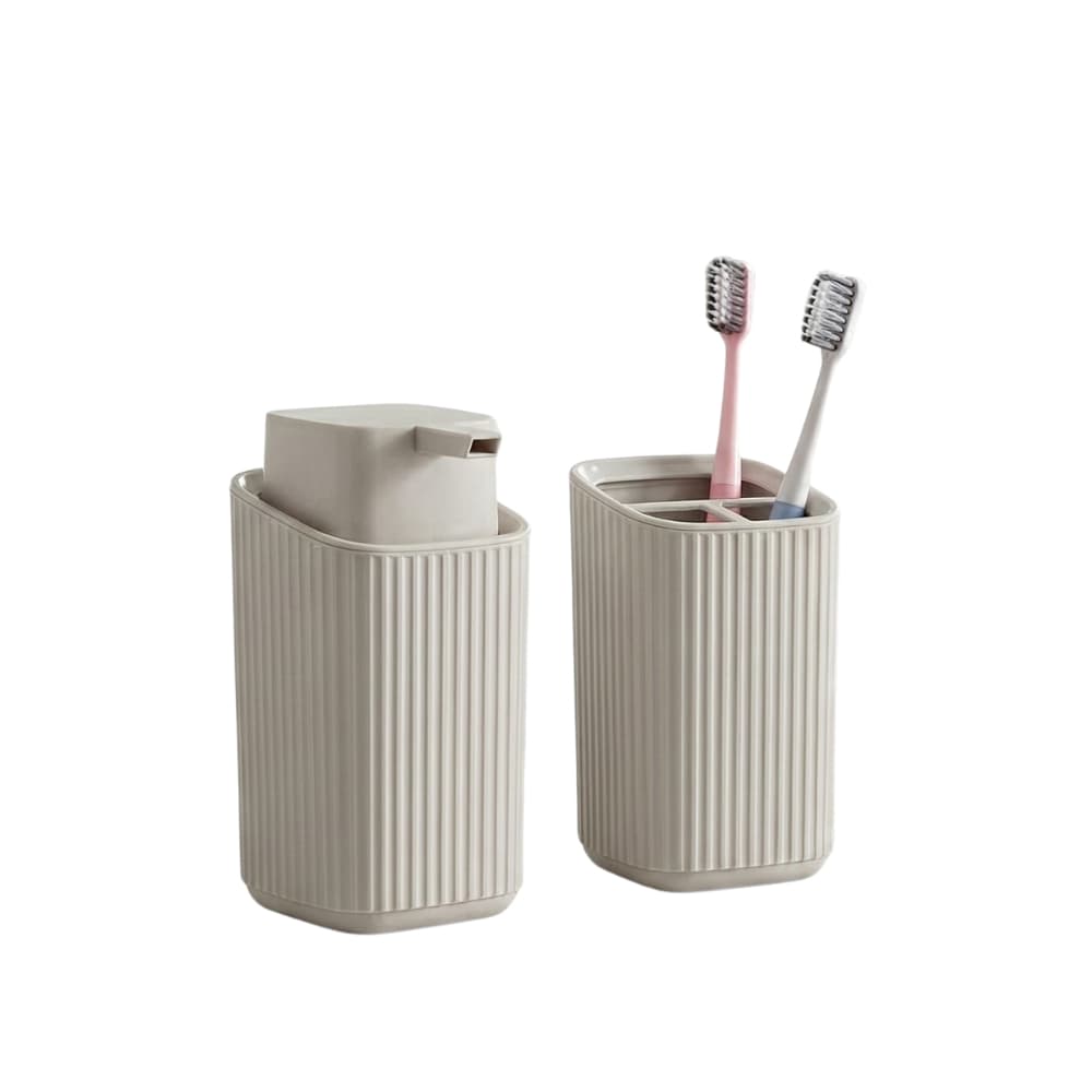 Kit 2 Acessórios Saboneteira Sabonete Líquido e Estojo Dental