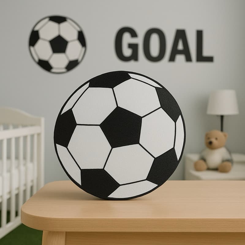 Bola de Futebol Decorativa Enfeite para Quarto Infantil -Tema Futebol - Decoração Criativa para Meninos