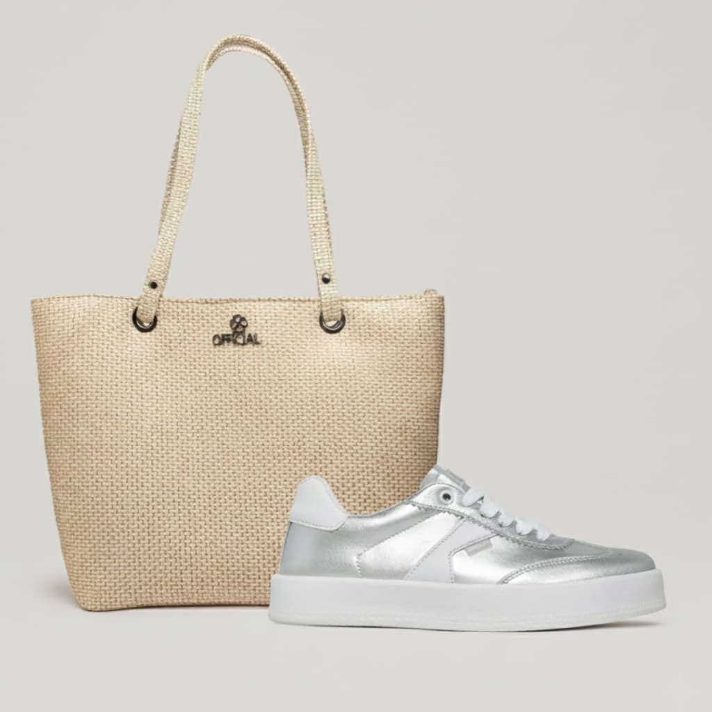 Kit Tênis Feminino Casual Camurça Couro Respirável Confortável Leve + Bolsa Saco Praia Verão Zíper