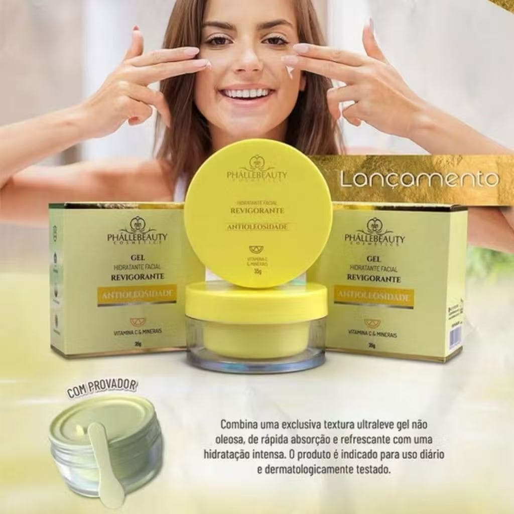 Gel Hidratante Facial Revigorante PhálleBeauty PH0562