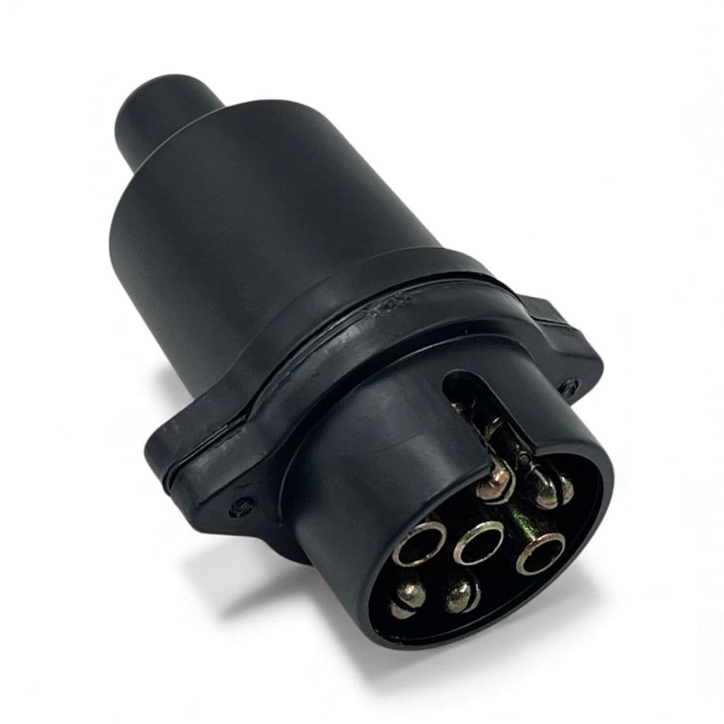 Plug Conector Macho Preto Carretinha Engate Trailler Reboque Tomada Engatcar 7 Polos