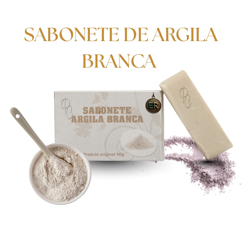 Sabonete Argila Branca Skin Care para Pele Sensivel Esfoliante e Cicatrizante Tropical Cosmeticos