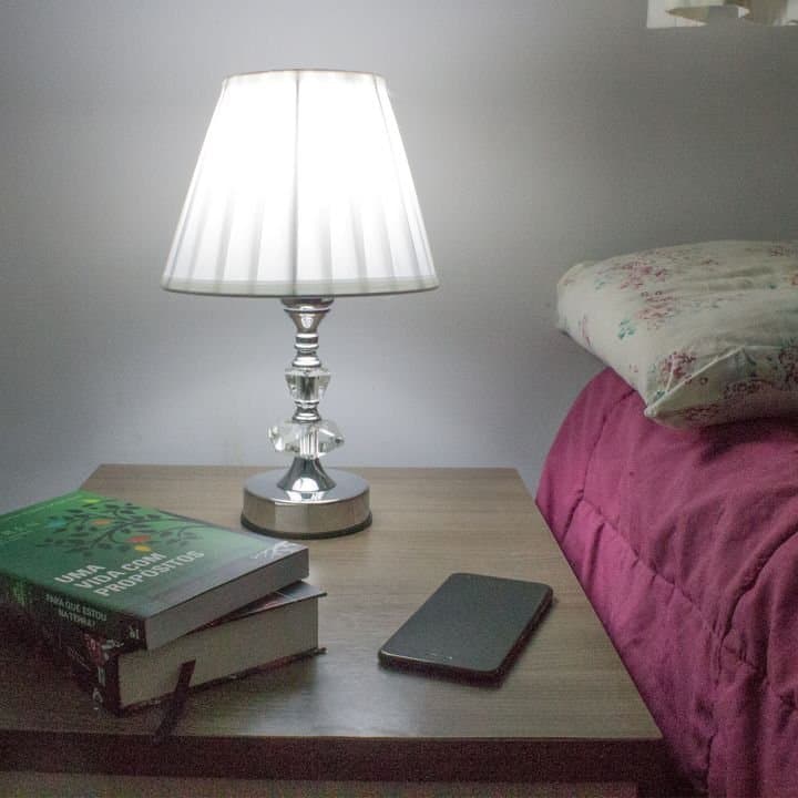 Abajur Cristal Clássico Moderno De 3 Toques Para Quarto Sala Escritório Cód.337