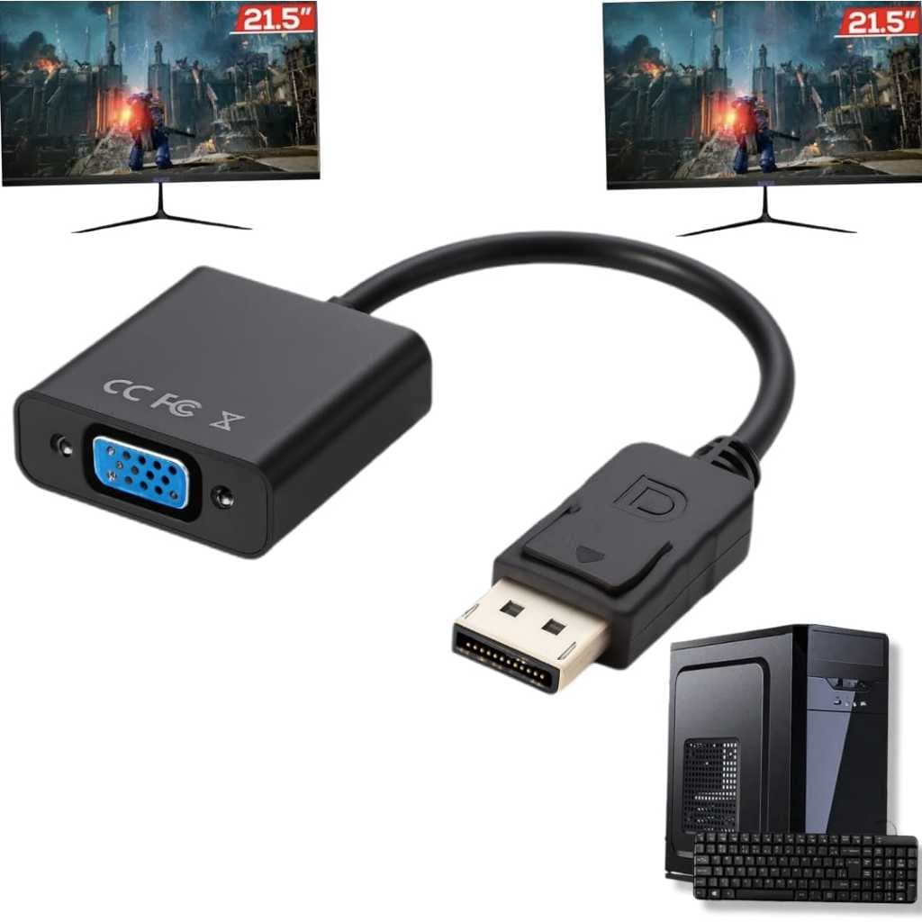 Cabo Adaptador Displayport Para Vga Conversor Vídeo