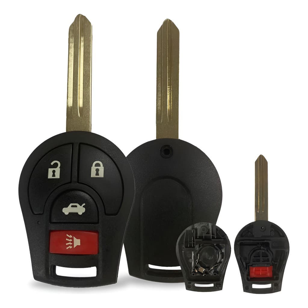 Chave Carcaça Nissan March Livina 2006 2007 2008 2009 2010 2011 2012 2013 2014 3 Botões Trava Destrava Porta mala +pânic