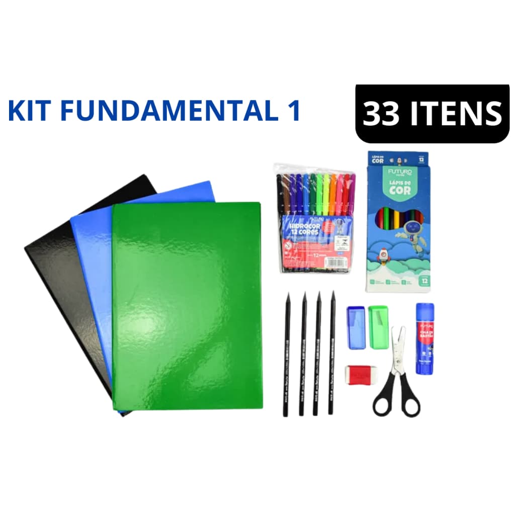 Volta As Aulas Material Escolar Completo Ensino Fundamental 1 - 33 ITENS