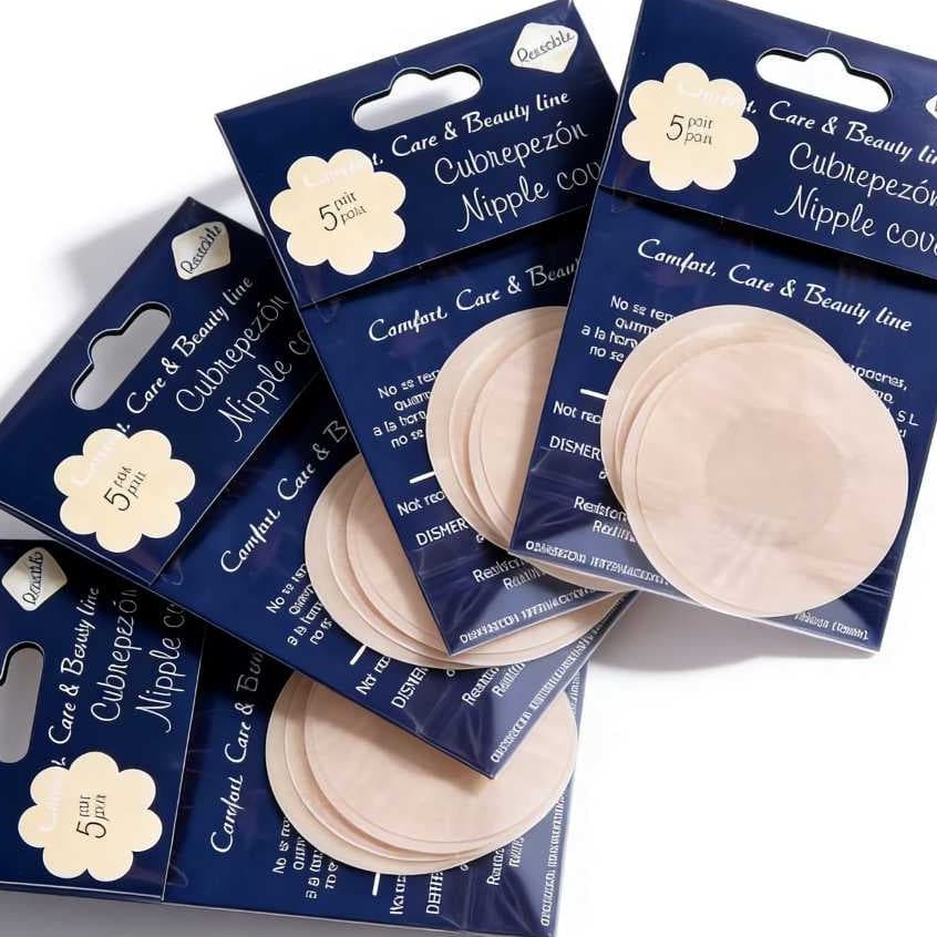 Tapa-Seios Invisível 7,5cm | Adesivo Protetor Feminino Para Tampar Mamilos/Auréola – 5 Pares