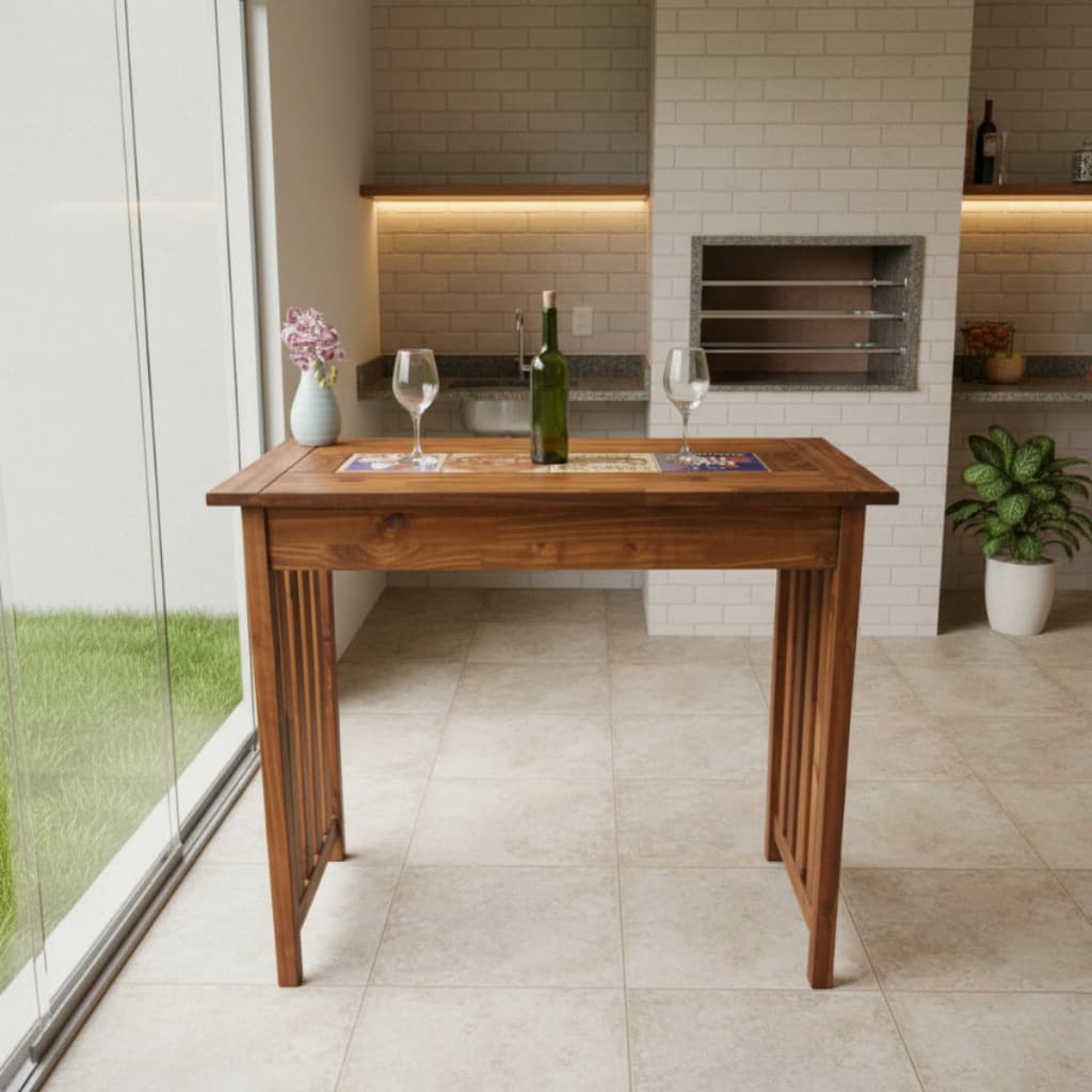 Bancada 120 Cm Madeira Estilo Rústico Design Atual Resistência Elevada Móvel Decorativo Ambiente Residencial