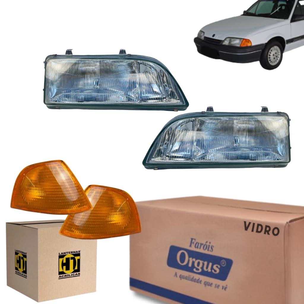Par Farol + Pisca Âmbar Monza Tubarão 1991 1992 1993 1994 1995 1996 1997 - Modelo Cibie - Orgus