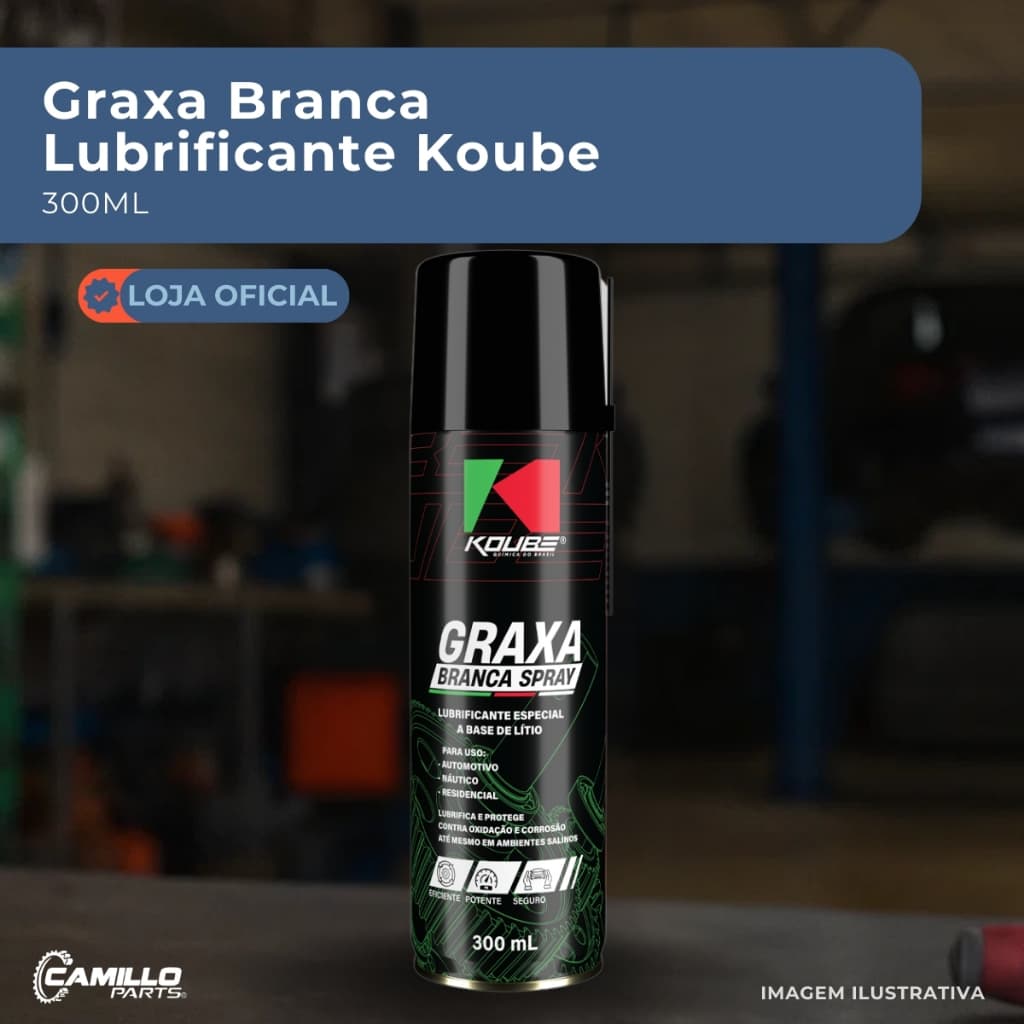Graxa Branca Spray Lubrificante Multiuso Koube Rolamentos Náutica 300ml