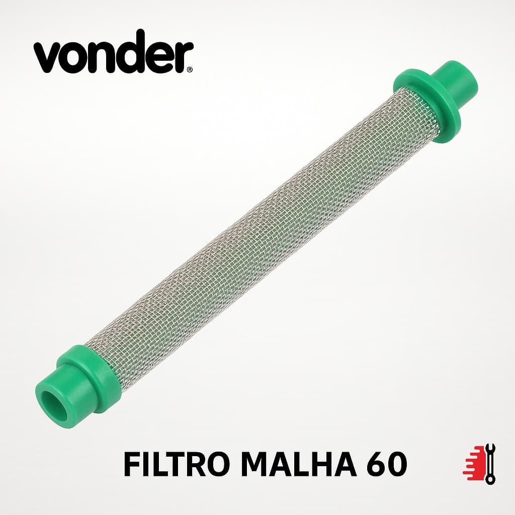 Filtro Malha 60 Para Pistola De Máquinas De Pintura Airless Vonder MPA 1010 120 300 350B Reposição