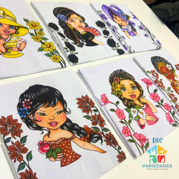 KIT 10 PANOS de Prato BONECA BONEQUINHA Saia - 10 Un Artezanato