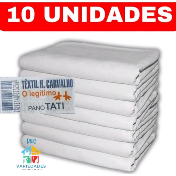 KIT C/10 Panos de Prato PÉ DE GALINHA BRANCO Legitimo Alvejado Grosso Tamanho 41x 66