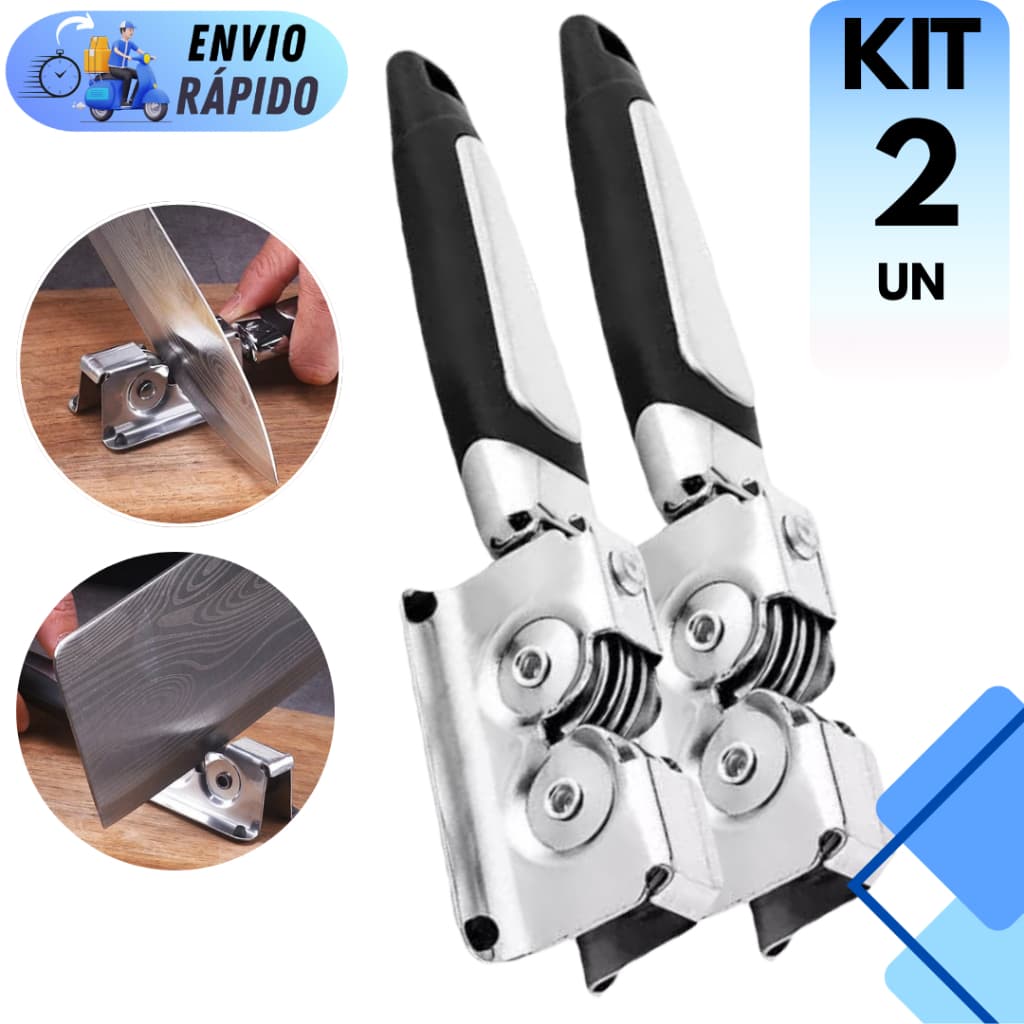 KIT 2 AFIADOR AMOLADOR DE COZINHA PARA FACA TESOURA CANIVETE EM AÇO INOX PREMIUM PROFISSIONAL