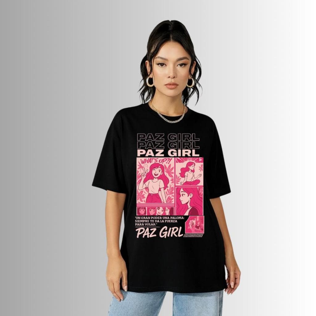 Camiseta Paz Girl Trend Camisa Estilo Anime Paz Feminina Envio Rápido