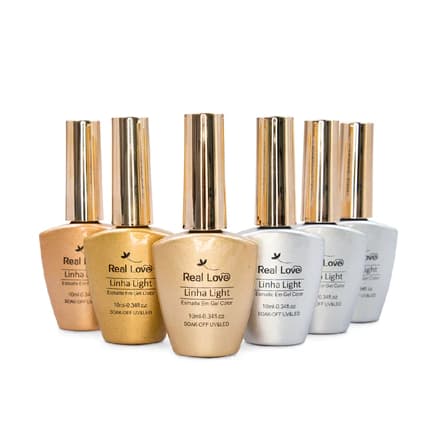 Esmaltes em Tons de Dourado e Prata 10 ml - Real Love
