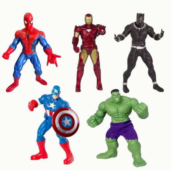 Boneco Marvel  Heróis - 45cm - Homem de Ferro - Homem Aranha - Hulk - Pantera Negra - Capitão América - Mimo Brinquedos