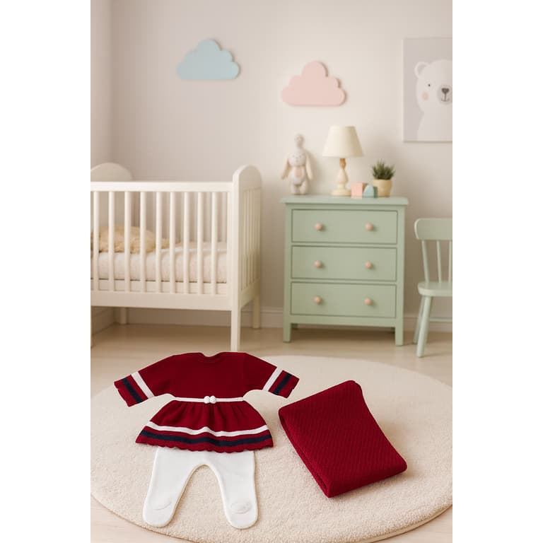 Promoção Saida Maternidade Alto Luxo Em Tricot Aconchegante e Delicado Para Menina Rn