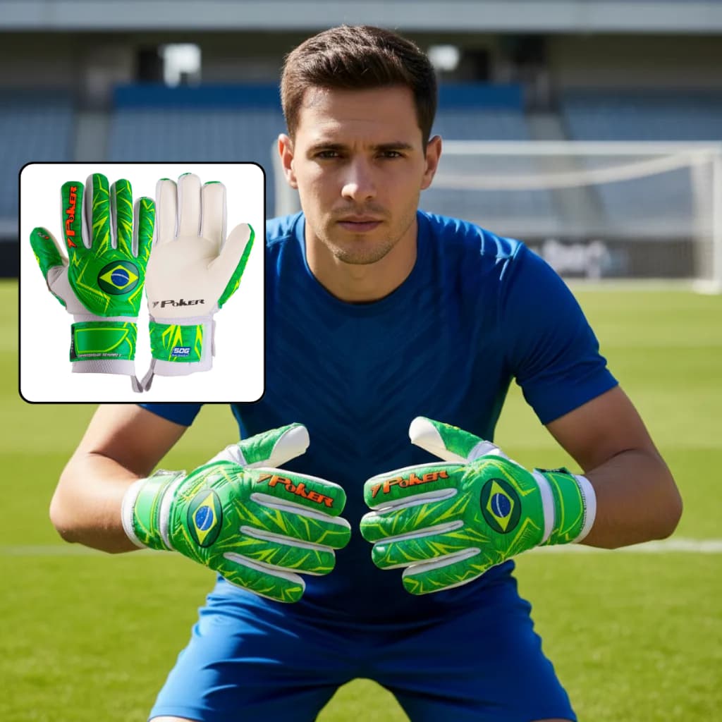 Luva De Goleiro Futebol Semi Profissional Championship 2 Breath Poker