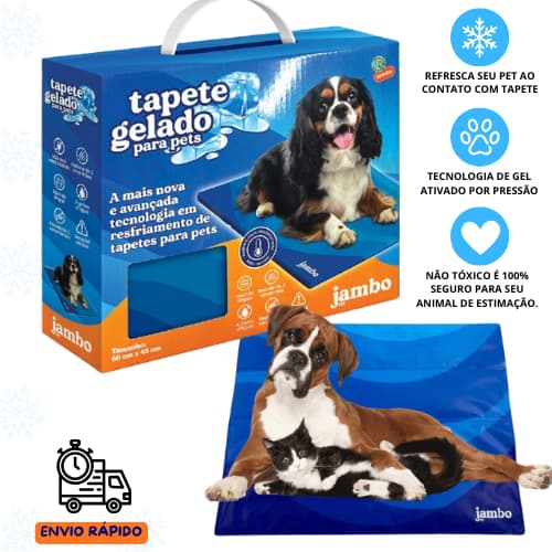 Tapete Gelado 90x60cm Para Pets Cachorro Gato Pequeno e Grande Durável Jambo