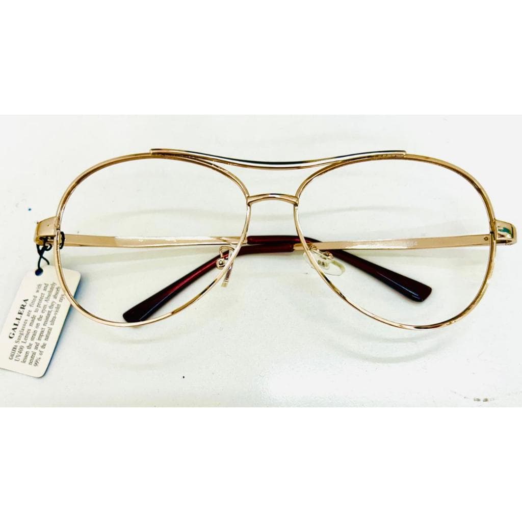 Óculos Completo Armação Aviador Dourado Com Lentes Em Anti Reflexo Com Seu Grau