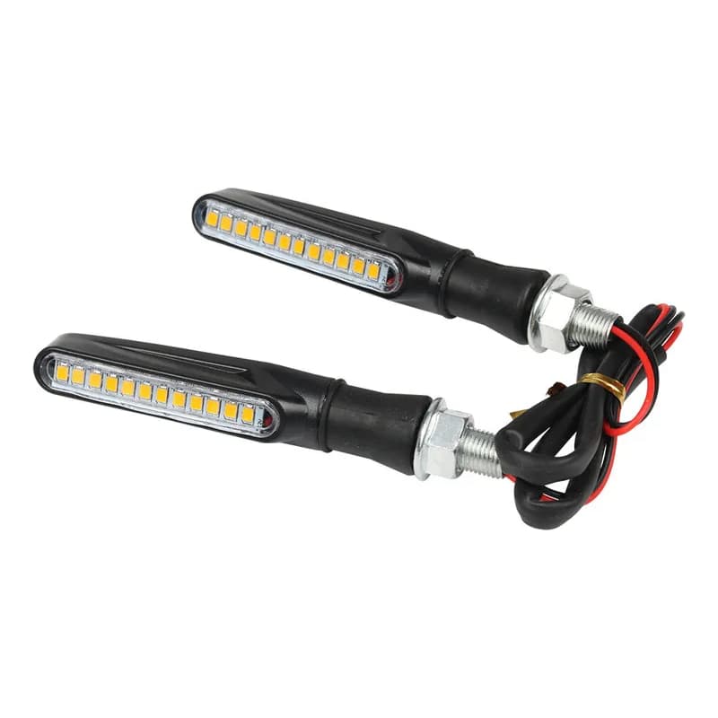 Par De Seta Palito Articulado Led Slim Universal Sequencial Laranja-claro