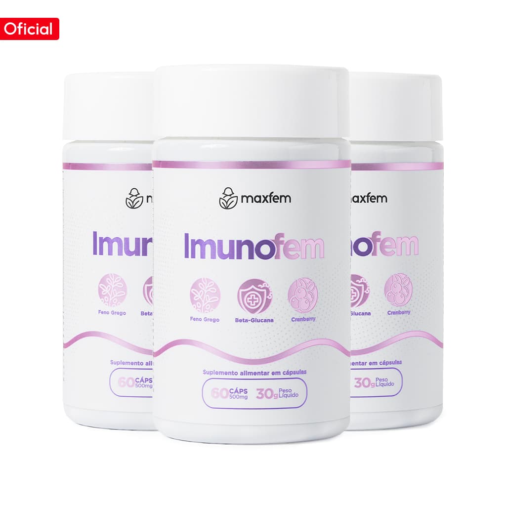 Kit 3 Imunofem Saúde Feminina Ácido Fólico Cranberry Maxfem