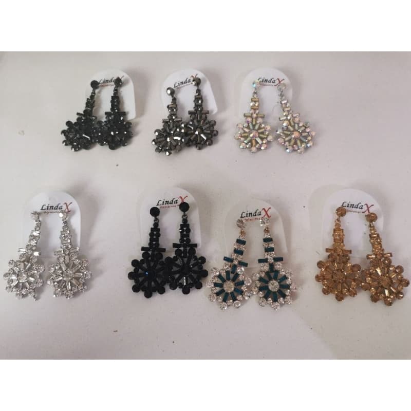 💎✨ Brinco Feminino Longo com Cristais Geométricos Elegante Brilho Intenso Sofisticado Festas Eventos Noturnos B155055-9