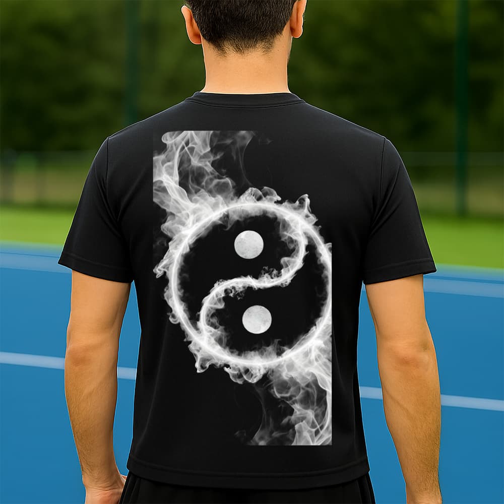 Camiseta Dry Fit Masculina Estampada Ying Yang Fumaça P ao GG Leve Respirável Academia Treino