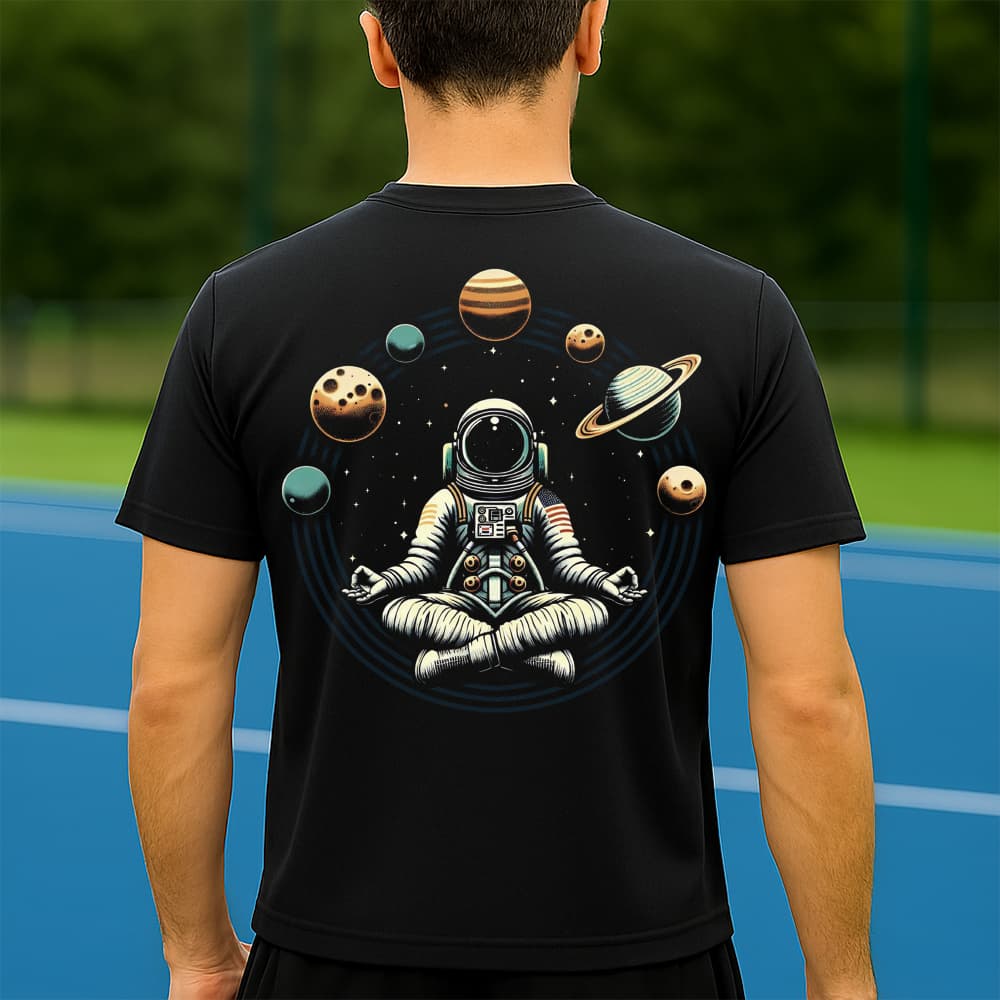 Camiseta Dry Fit Masculina Estampada Astronauta Medidando P ao GG Leve Respirável Academia Treino