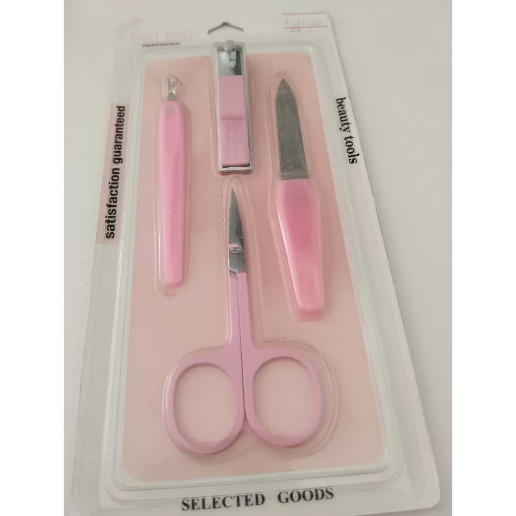 Kit Manicure e Pedicure Completo Profissional | Rosa Azul Roxo | Cortador Lixa Tesoura Alicate