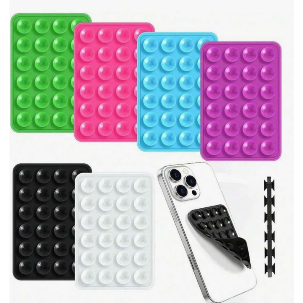 Ventosa de  Suporte 2 lado para Fixa Celular gruda de Sucção Dupla iPhone Android Universal Silicone Premium
