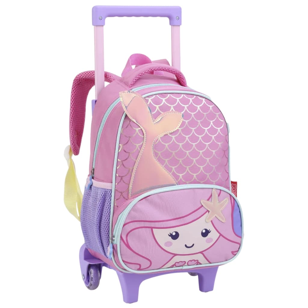Mochila de Rodinha Media Escolar Creche Pré-escola Infantil 14 Litros Menina E Menino
