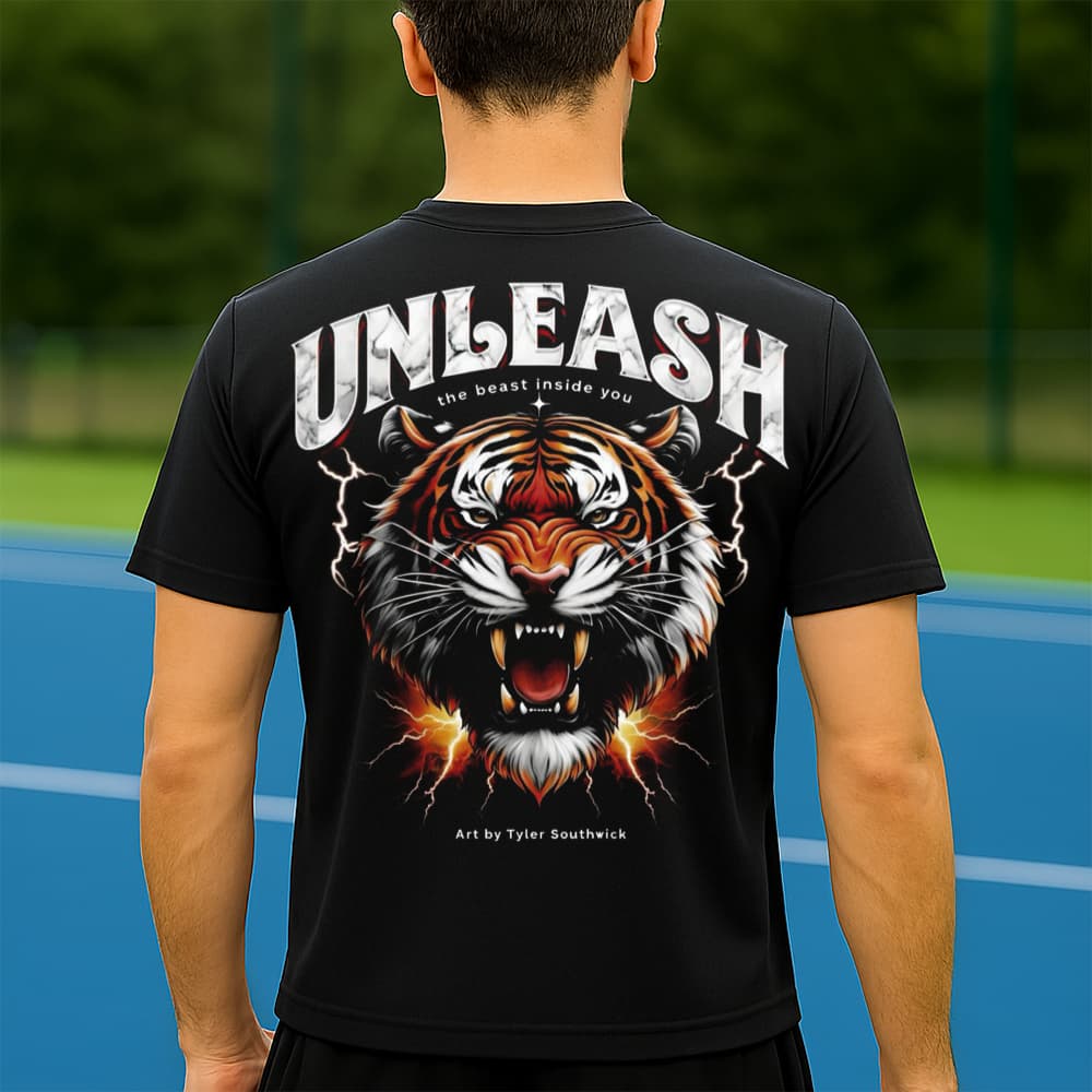 Camiseta Dry Fit Masculina Estampada Tigre Irritado P ao GG Leve Respirável Academia Treino