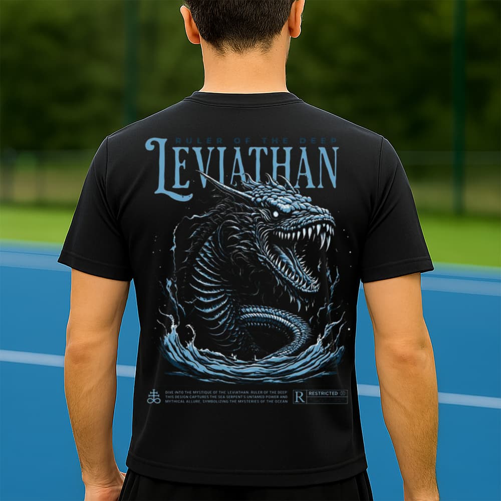 Camiseta Dry Fit Masculina Estampada Leviathan P ao GG Leve Respirável Academia Treino
